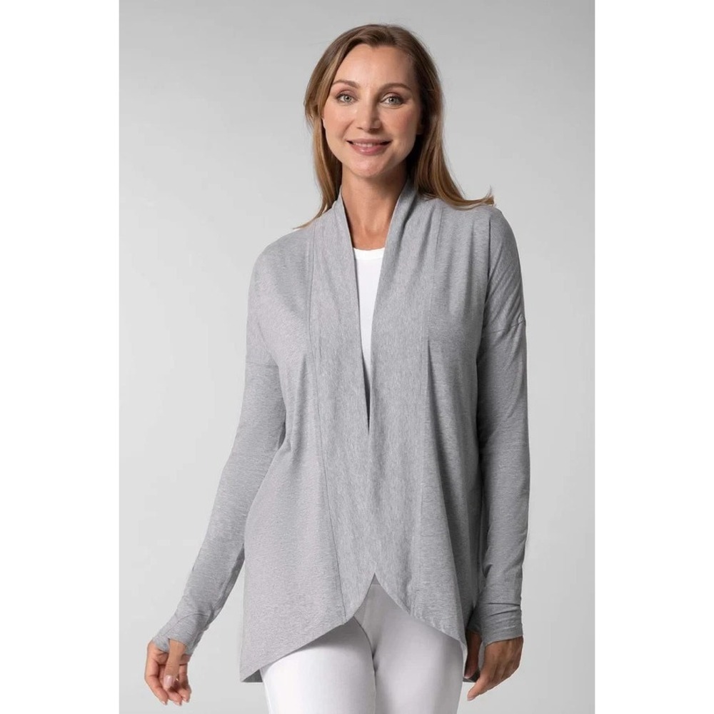 Coolibar Lumaleo Sun Wrap Jacket Small Gray UPF 50+ Lightweight Travel A011368